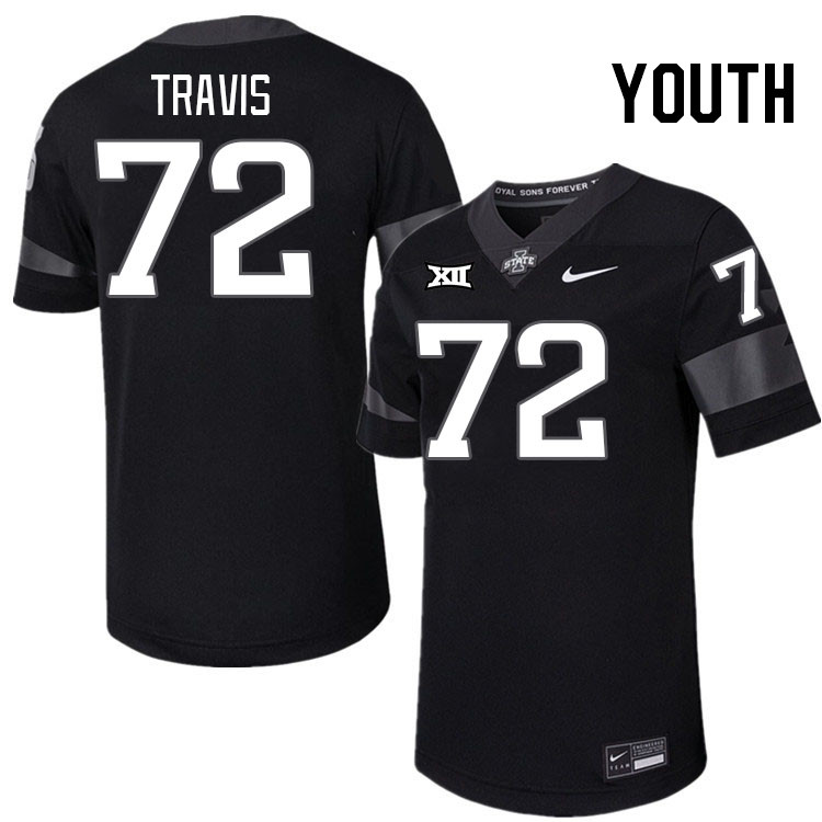 Youth #72 Jalen Travis Iowa State Cyclones College Football Jerseys Stitched-Black